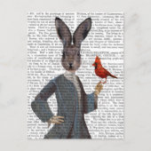 ウサギと鳥2 ポストカード (正面)