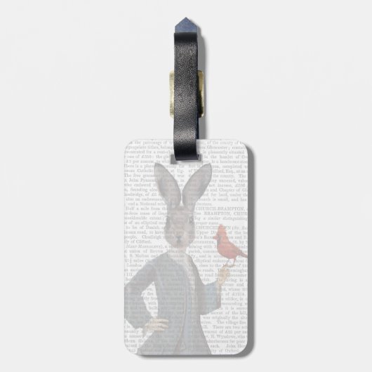 ウサギと鳥2 ラゲッジタグ (裏面縦)