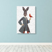 ウサギと鳥 キャンバスプリント (インサイチュ (ウッドフロア))