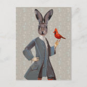 ウサギと鳥 ポストカード (正面)