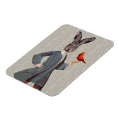 ウサギと鳥 マグネット (左側)