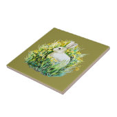 ウサギと黄色い花 タイル (側面)