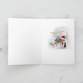 ウサギとSleddingシェットランド・シープドッグ シーズンカード (内部)