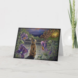 ウサギによってはファンタジーの花のバニーの挨拶状が夢を見ます カード