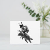 ウサギに乗るバニー宇宙 ポストカード (スタンド正面)