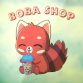 ウサギのかわいいタピオカドリンク ウィンドウサイン (シート3)