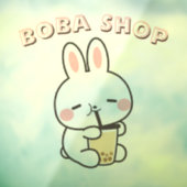ウサギのかわいいタピオカドリンク ウィンドウサイン (シート3)