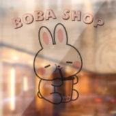 ウサギのかわいいタピオカドリンク ウィンドウサイン (シート2)