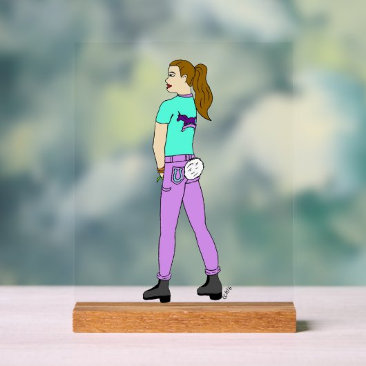 ウサギのしっぽの女の子 アクリルサイン (ニュートラル)