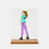 ウサギのしっぽの女の子 アクリルサイン (正面)