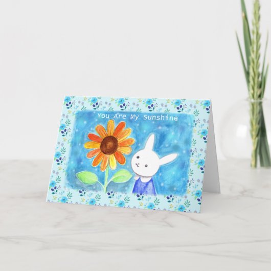 ウサギのひまわり カード (正面)