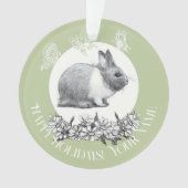 ウサギのふわふわ オーナメント (正面)