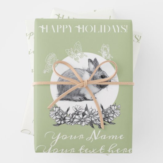 ウサギのふわふわ ラッピングペーパーシート (インサイチュ)