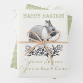 ウサギのふわふわ ラッピングペーパーシート