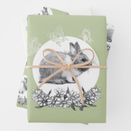 ウサギのふわふわ ラッピングペーパーシート