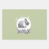 ウサギのふわふわ ラッピングペーパーシート (正面)