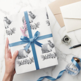 ウサギのふわふわ ラッピングペーパー