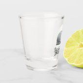 ウサギのふわふわ。鉛筆スケッチモノクロブラック ショットグラス (左)