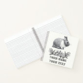 ウサギのふわふわ。鉛筆スケッチモノクロブラック ノートブック (内部)