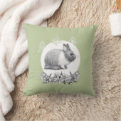 ウサギのふわふわ。鉛筆スケッチ クッション (ブランケット)