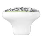 ウサギのふわふわ。鉛筆スケッチ セラミックノブ (側面)