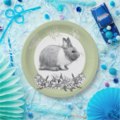 ウサギのふわふわ。鉛筆スケッチ。 ペーパープレート (パーティー)