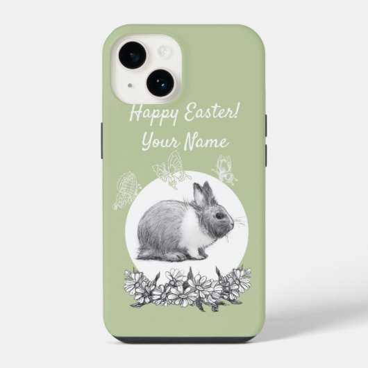 ウサギのふわふわ iPhoneケース (裏面)