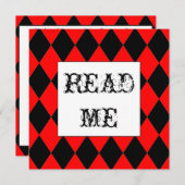 ウサギのアリスの白い招待状 招待状 (正面/裏面)