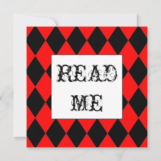 ウサギのアリスの白い招待状 招待状 (正面)