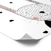 ウサギのイラスト, 現代の子供部屋の壁アート ポスター (角)