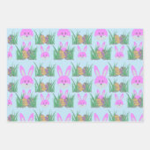 ウサギのイースターエッグおもしろい ラッピングペーパーシート (正面3)