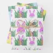 ウサギのイースターエッグおもしろい ラッピングペーパーシート (インサイチュ)