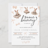 ウサギのイースター誕生日 招待状 (正面)