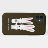 ウサギのウェディングカップルとテキスト Case-Mate iPhoneケース (裏面(横))