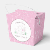 ウサギのウサギの赤ちゃんシャワーウッドランド動物 フェイバーボックス (裏面サイド)