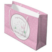 ウサギのウサギの赤ちゃんシャワーウッドランド動物 ラージペーパーバッグ (正面アングル)