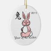 ウサギのオーナメントの中国のな年 セラミックオーナメント (右)