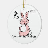 ウサギのオーナメントの中国のな年 セラミックオーナメント (左)