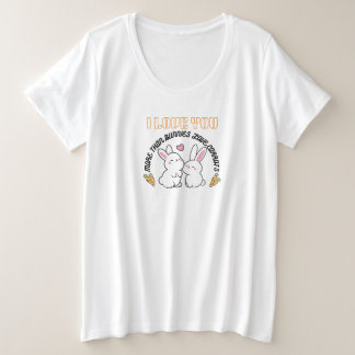 ウサギのカップル プラスサイズTシャツ
