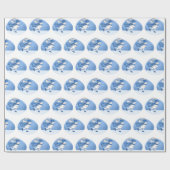 ウサギのクリスマス紙包装紙 ラッピングペーパー (フラット)