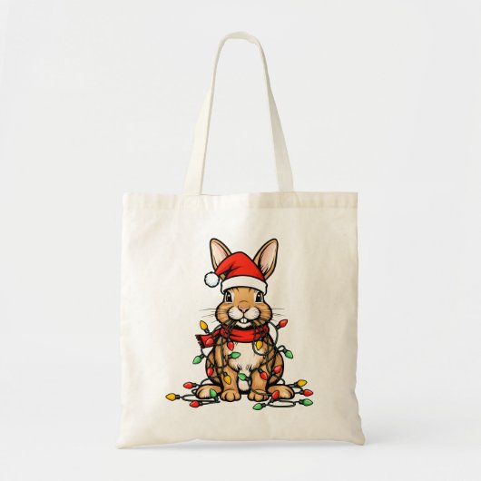 ウサギのクリスマス トートバッグ (正面)