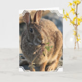 ウサギのグリーティングカード カード (黄色い花)