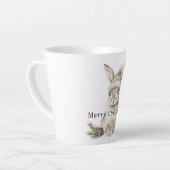 ウサギのグリーンハットのクリスマス カフェラテマグ (左アングル)