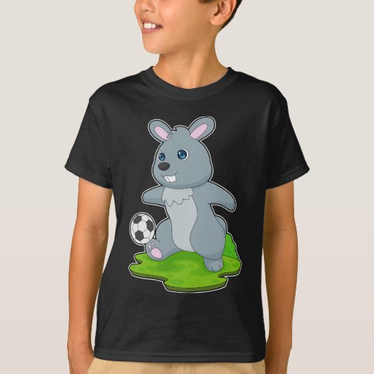 ウサギのサッカー選手 サッカー Tシャツ (正面)