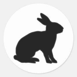 ウサギのシルエット ラウンドシール