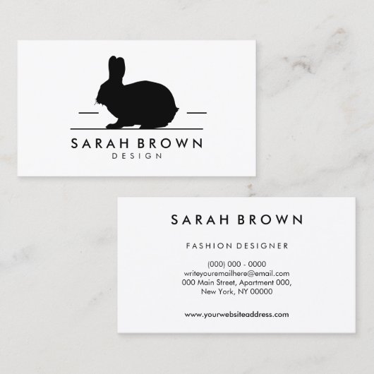ウサギのシルエット 名刺 (正面/裏面)