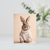 ウサギのセーター入りポストクロッシングポストカード ポストカード (スタンド正面)