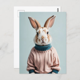 ウサギのセーター入りポストクロッシングポストカード ポストカード