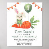ウサギのタイムカプセル 1歳の誕生日 ポスター (正面)