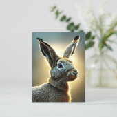 ウサギのデジタルアート ポストカード (スタンド正面)